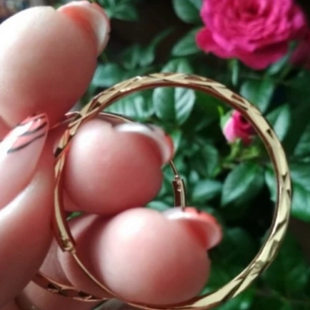 Anthropologie Gold Hoop Earrings - Picture 3 of 5